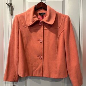 Louben peach wool/cashmere blend waist-length jacket, Size 12